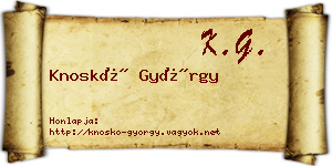 Knoskó György névjegykártya