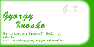 gyorgy knosko business card